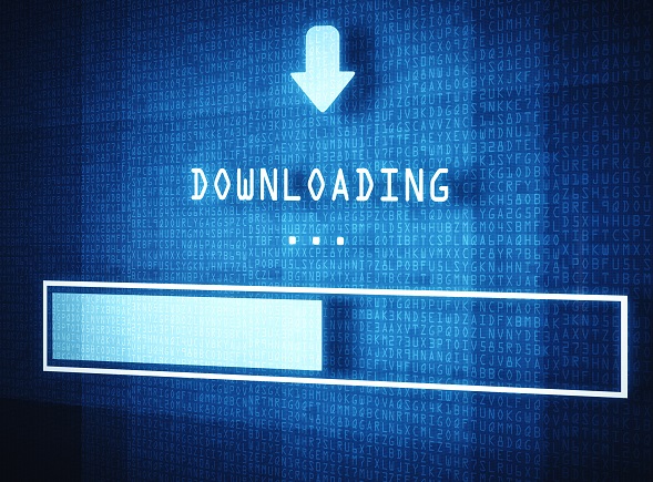 Downloadbalken - darüber Text "Downloading"